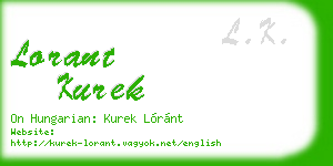 lorant kurek business card